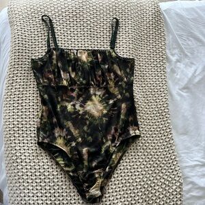 Topshop tie dye double layer mesh bodysuit